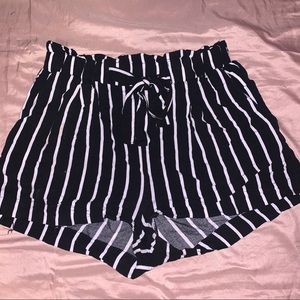 High-Waisted Striped Shorts